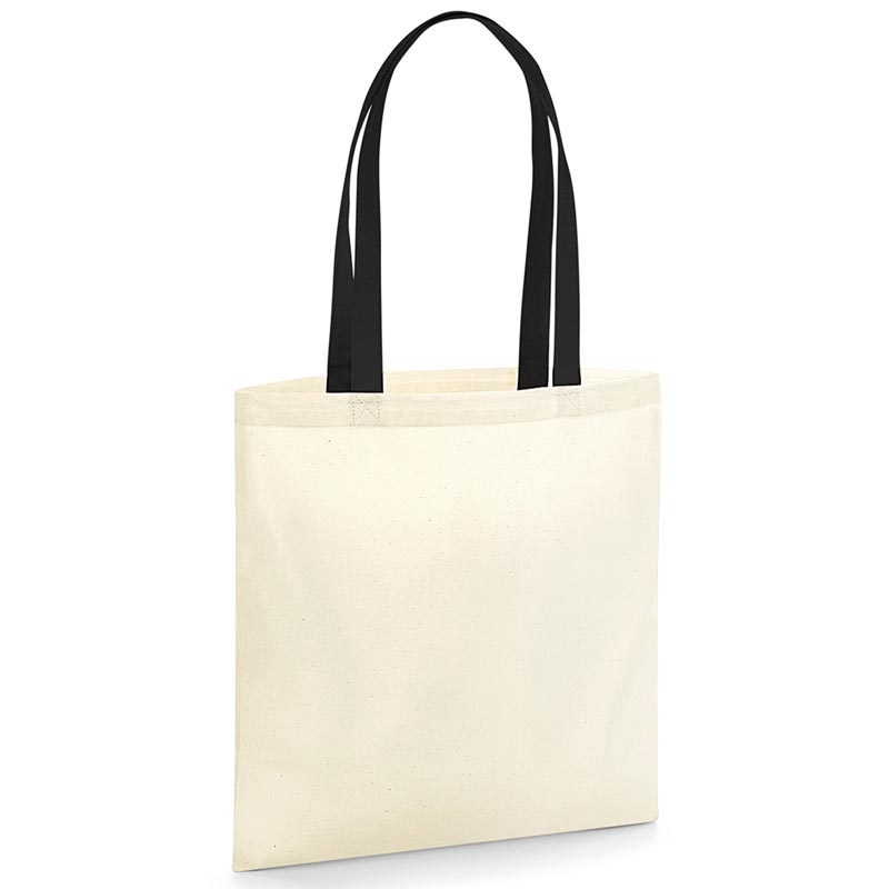 EarthAware® organic bag for life - contrast handles - Black/Natural One Size
